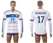 Wholesale Cheap Lyon #17 Malbranque Home Long Sleeves Soccer Club Jersey