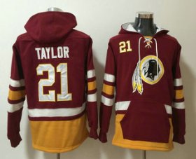 Wholesale Cheap Men\'s Washington Redskins #21 Sean Taylor NEW Red Pocket Stitched NFL Pullover Hoodie