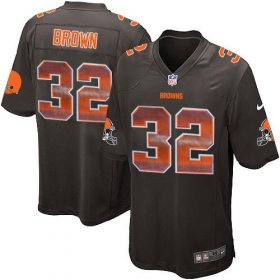 Wholesale Cheap Nike Browns #32 Jim Brown Brown Team Color Men\'s Stitched NFL Limited Strobe Jersey