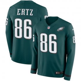 Wholesale Cheap Men\'s Eagles #86 Zach Ertz Midnight Green Team Color Men\'s Stitched NFL Limited Therma Long Sleeve Jersey