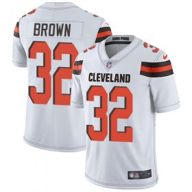 Wholesale Cheap Nike Browns #32 Jim Brown White Men\'s Stitched NFL Vapor Untouchable Limited Jersey
