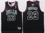 Wholesale Cheap Men's Chicago Bulls #23 Michael Jordan All Black With White Outline Soul Swingman Jersey