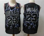 Wholesale Cheap Men's Chicago Bulls #23 Michael Jordan Black Hardwood Classics Throwback Limited Jersey