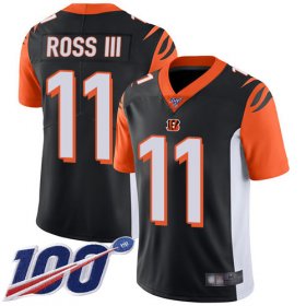 Wholesale Cheap Nike Bengals #11 John Ross III Black Team Color Men\'s Stitched NFL 100th Season Vapor Limited Jersey