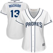 Wholesale Cheap Padres #13 Manny Machado White Home Women's Stitched MLB Jersey