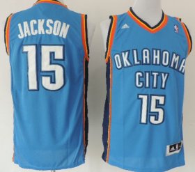 Wholesale Cheap Oklahoma City Thunder #15 Reggie Jackson Revolution 30 Swingman Blue Jersey