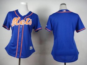 Wholesale Cheap Mets Blank Blue Alternate Women\'s Stitched MLB Jersey