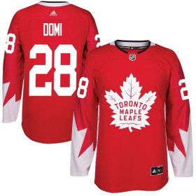 Wholesale Cheap Adidas Maple Leafs #28 Tie Domi Red Team Canada Authentic Stitched NHL Jersey