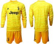 Wholesale Cheap Juventus Blank Yellow Goalkeeper Long Sleeves Soccer Club Jersey