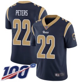 Wholesale Cheap Nike Rams #22 Marcus Peters Navy Blue Team Color Men\'s Stitched NFL 100th Season Vapor Limited Jersey