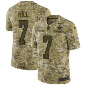 Wholesale Cheap Nike Saints #7 Taysom Hill Camo Men\'s Stitched NFL Limited 2018 Salute To Service Jersey