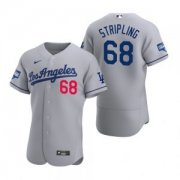 Wholesale Cheap Los Angeles Dodgers #68 Ross Stripling Gray 2020 World Series Champions Road Jersey