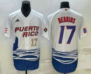 Cheap Mens Puerto Rico Baseball #17 Jose Berrios Number 2023 White World Baseball Classic Stitched Jersey