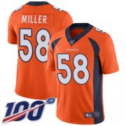 Wholesale Cheap Nike Broncos #58 Von Miller Orange Team Color Men's Stitched NFL 100th Season Vapor Limited Jersey