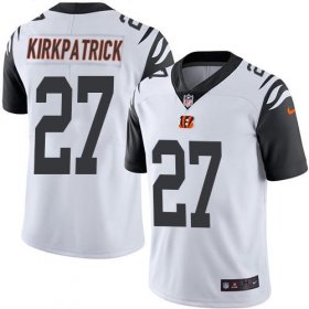 Wholesale Cheap Nike Bengals #27 Dre Kirkpatrick White Men\'s Stitched NFL Limited Rush Jersey