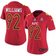 Wholesale Cheap Nike Jets #92 Leonard Williams Red Women's Stitched NFL Limited AFC 2017 Pro Bowl Jersey