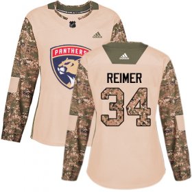 Wholesale Cheap Adidas Panthers #34 James Reimer Camo Authentic 2017 Veterans Day Women\'s Stitched NHL Jersey