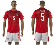 Wholesale Cheap Austria #5 Fuchs Red Home Soccer Country Jersey