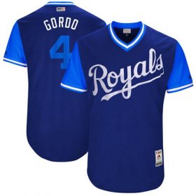 Wholesale Cheap Royals #4 Alex Gordon Navy \"Gordo\" Players Weekend Authentic Stitched MLB Jersey