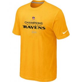 Wholesale Cheap Men\'s Nike Baltimore Ravens 2012 AFC Conference Champions Trophy Collection Long T-Shirt Yellow