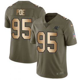 Wholesale Cheap Nike Panthers #95 Dontari Poe Olive/Gold Men\'s Stitched NFL Limited 2017 Salute To Service Jersey