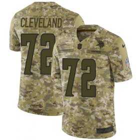 Wholesale Cheap Nike Vikings #72 Ezra Cleveland Camo Men\'s Stitched NFL Limited 2018 Salute To Service Jersey