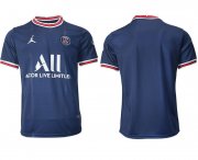 Wholesale Cheap Men 2021-2022 Club Paris Saint-Germain home aaa version blue blank Soccer Jersey