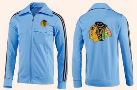 Wholesale Cheap NHL Chicago Blackhawks Zip Jackets Light Blue