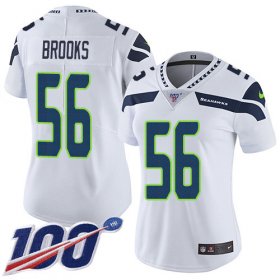 Wholesale Cheap Nike Seahawks #56 Jordyn Brooks White Women\'s Stitched NFL 100th Season Vapor Untouchable Limited Jersey