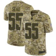 Wholesale Cheap Nike Chargers #55 Junior Seau Camo Men's Stitched NFL Limited 2018 Salute To Service Jersey