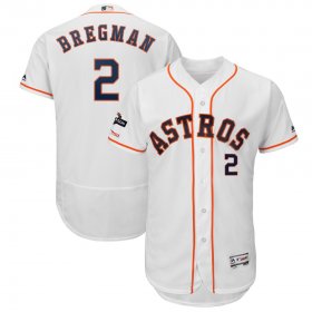 Wholesale Cheap Houston Astros #2 Alex Bregman Majestic 2019 Postseason Authentic Flex Base Player Jersey White