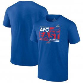 Cheap Men\'s Buffalo Bills Royal 2023 AFC East Division Champions Conquer T-Shirt