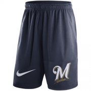 Wholesale Cheap Men's Milwaukee Brewers Nike Navy Dry Fly Shorts