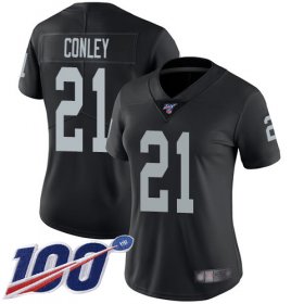 Wholesale Cheap Nike Raiders #21 Gareon Conley Black Team Color Women\'s Stitched NFL 100th Season Vapor Limited Jersey