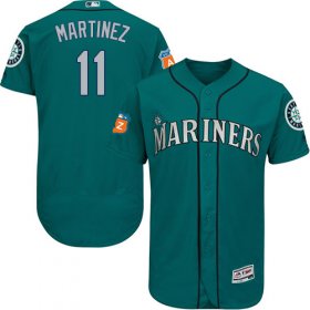 Wholesale Cheap Mariners #11 Edgar Martinez Green Flexbase Authentic Collection Stitched MLB Jersey