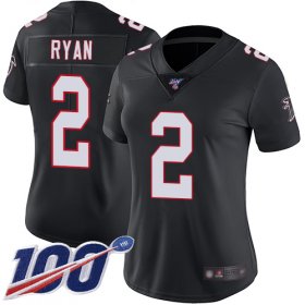 Wholesale Cheap Nike Falcons #2 Matt Ryan Black Alternate Women\'s Stitched NFL 100th Season Vapor Limited Jersey