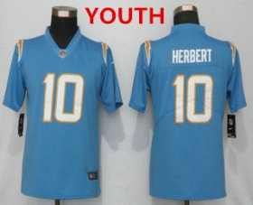 Wholesale Youth Los Angeles Chargers #10 Justin Herbert Light Blue 2020 NEW Vapor Untouchable Stitched NFL Nike Limited Jersey