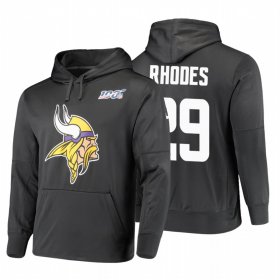 Wholesale Cheap Minnesota Vikings #29 Xavier Rhodes Nike NFL 100 Primary Logo Circuit Name & Number Pullover Hoodie Anthracite