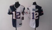 Wholesale Cheap Nike Patriots #12 Tom Brady Navy Blue/White Women's Stitched NFL Elite Split Jersey