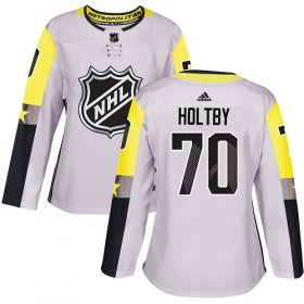 Wholesale Cheap Adidas Capitals #70 Braden Holtby Gray 2018 All-Star Metro Division Authentic Women\'s Stitched NHL Jersey