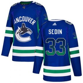 Wholesale Cheap Adidas Canucks #33 Henrik Sedin Blue Home Authentic Drift Fashion Stitched NHL Jersey