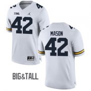 Wholesale Cheap Men's Michigan Wolverines #42 Ben Mason White Big&Tall Performance Jersey
