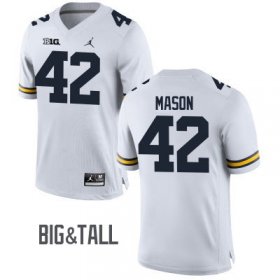 Wholesale Cheap Men\'s Michigan Wolverines #42 Ben Mason White Big&Tall Performance Jersey