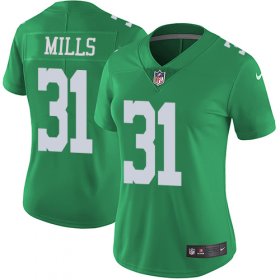 Wholesale Cheap Nike Eagles #31 Jalen Mills Green Women\'s Stitched NFL Limited Rush Jersey