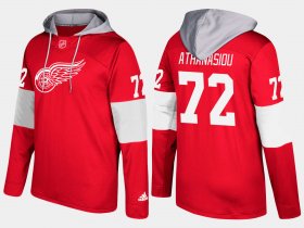 Wholesale Cheap Red Wings #72 Andreas Athanasiou Red Name And Number Hoodie