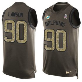 Wholesale Cheap Nike Dolphins #90 Shaq Lawson Green Men\'s Stitched NFL Limited Salute To Service Tank Top Jersey