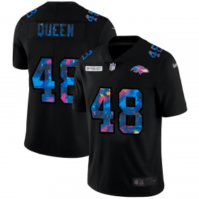 Cheap Baltimore Ravens #48 Patrick Queen Men\'s Nike Multi-Color Black 2020 NFL Crucial Catch Vapor Untouchable Limited Jersey