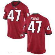 Wholesale Cheap Men's Georgia Bulldogs #47 David Pollack Red Stitched College Football 2016 Nike NCAA Jersey