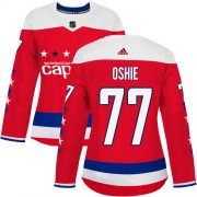 Wholesale Cheap Adidas Capitals #77 T.J. Oshie Red Alternate Authentic Women's Stitched NHL Jersey