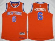 Wholesale Cheap Men's New York Knicks #6 Kristaps Porzingis Revolution 30 Swingman 2015-16 Orange Jersey